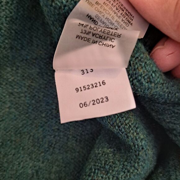 Vince Camuto V-neck Ribbed-edge Sweater Womens Size XL Green Relaxed Fit - Picture 5 of 8